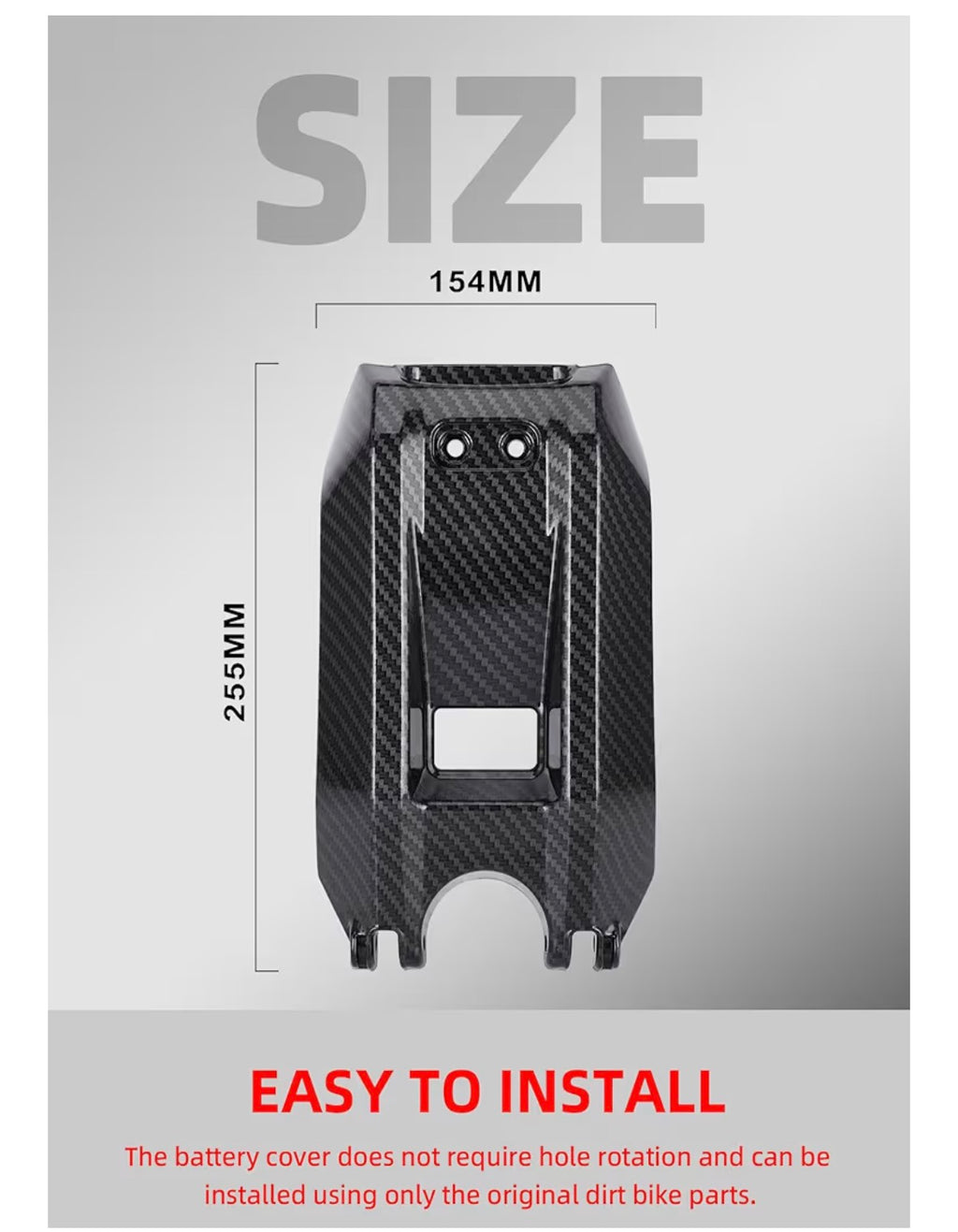 Carbon fiber battery lid for surron LBX, 79 bike