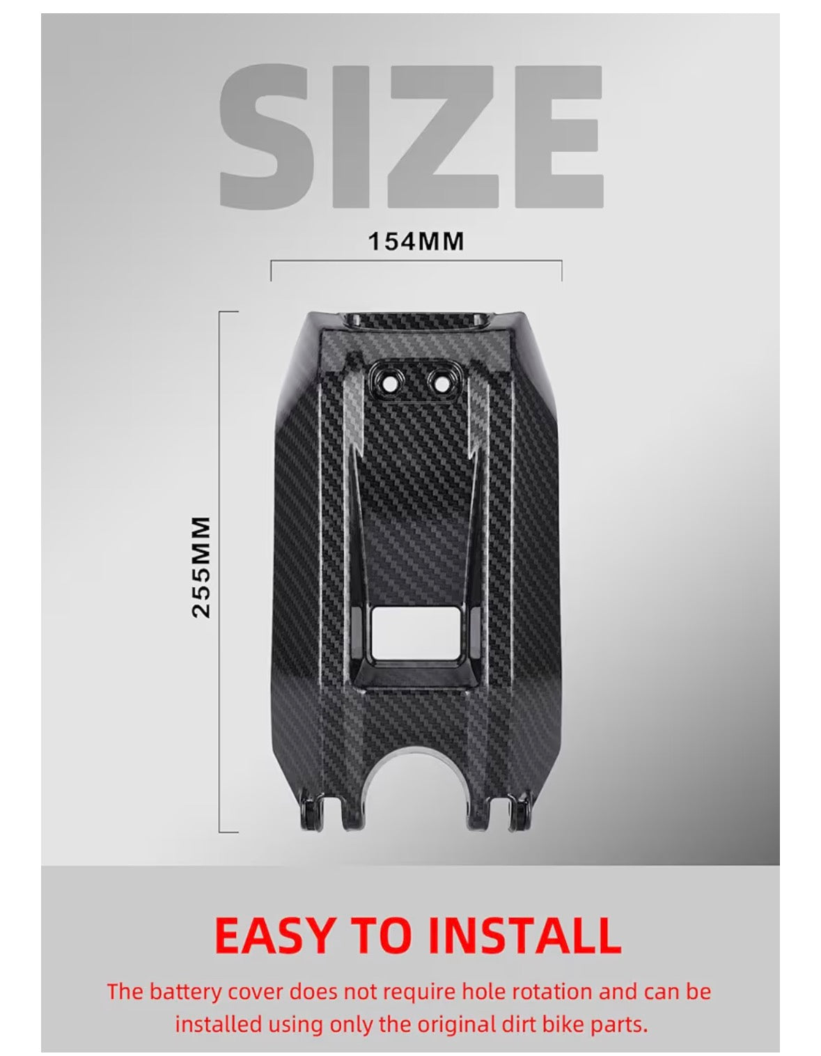 Carbon fiber battery lid for surron LBX, 79 bike