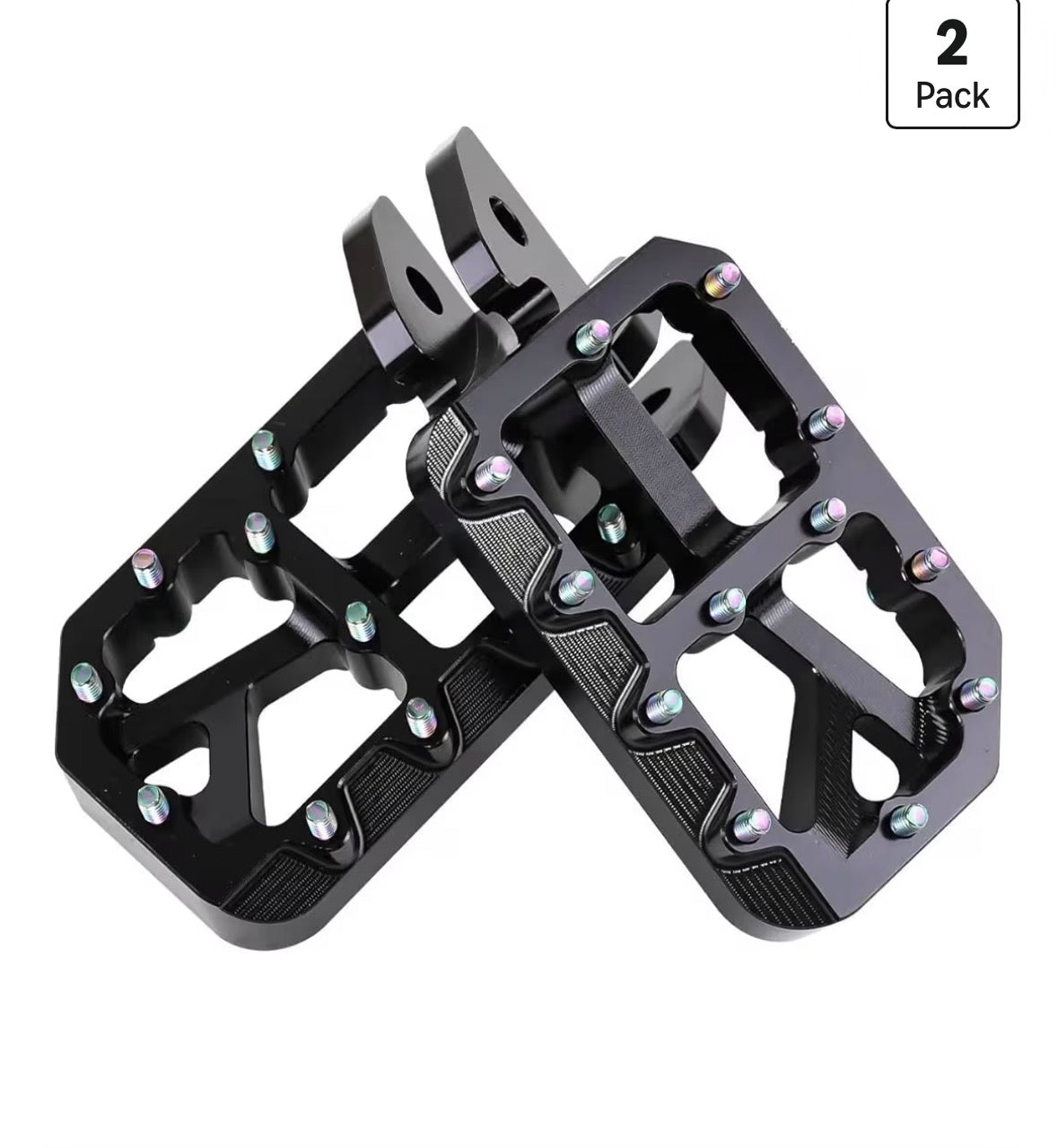 Dirt Bike Foot Pegs for Ebike Surron Light Bee X S, Color Prickly Peg,Motorcycle Aluminum Alloy Pedal for Segway X160 X260/Talaria X3 X4/E Ride PRO SS,Black Body with Dazzling Spikes